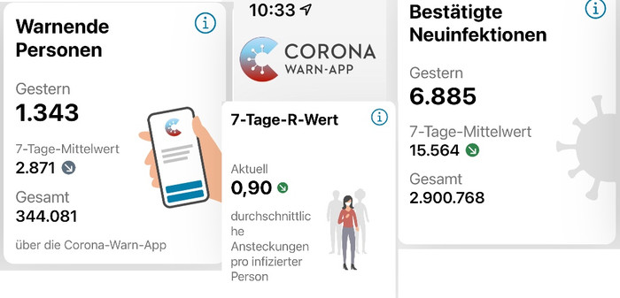 Corona Warn App Bildschirmfoto